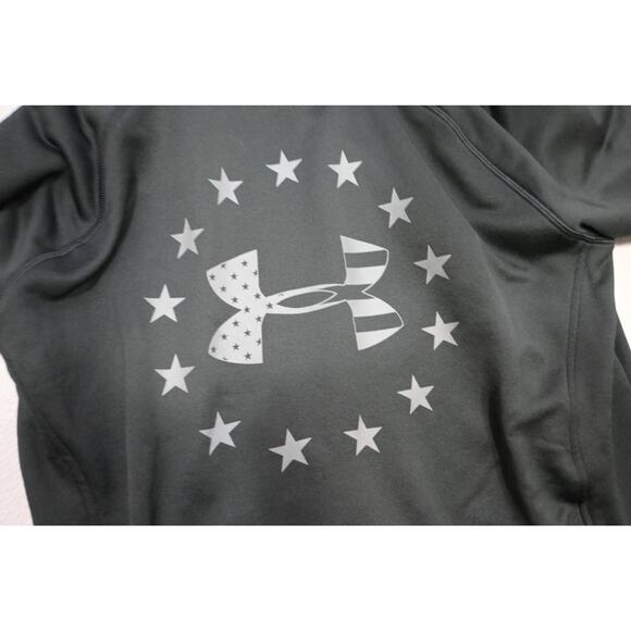 Under Armour Hoodie Freedom Fleece Black Athletic Performance Mens Sz Medium - Picture 6 of 9